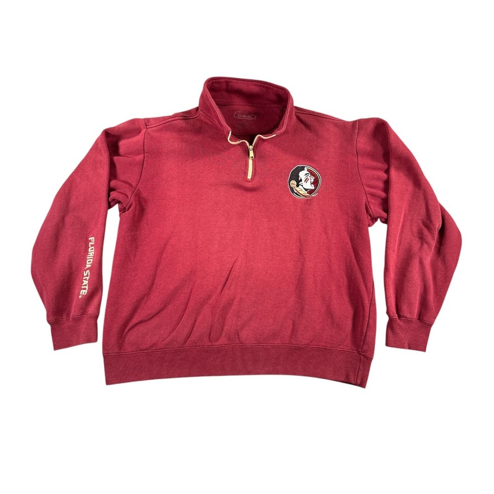 Vintage Flordia State Seminoles Sweatshirt 1/4 Fleece Mens 2XL Maroon Logo Y2K